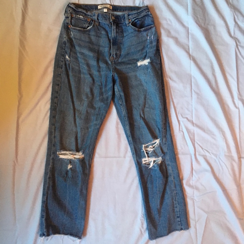 Abercrombie & Fitch Curve Love Ankle Straight Jeans